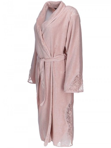 Халат женский Soft Cotton HAZEL хлопковая махра грязно-розовый M, фото, фотография