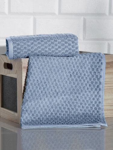 Кухонное полотенце Karna DAMA хлопковая махра голубой 40х60, фото, фотография