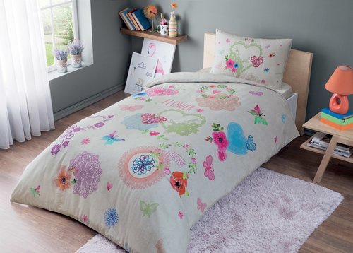 Комплект подросткового постельного белья TAC DOTTIE хлопковый ранфорс розовый 1,5 спальный, фото, фотография