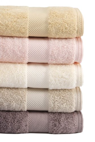 Полотенце для ванной Soft Cotton DELUXE махра хлопок/модал кремовый 75х150, фото, фотография