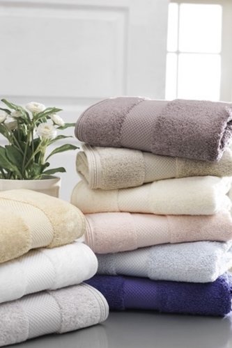 Полотенце для ванной Soft Cotton DELUXE махра хлопок/модал белый 50х100, фото, фотография