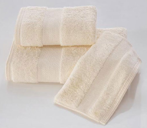 Набор полотенец для ванной в подарочной упаковке 32х50 3 шт. Soft Cotton DELUXE хлопковая махра экрю, фото, фотография