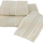 Набор полотенец для ванной в подарочной упаковке 32х50 3 шт. Soft Cotton DELUXE хлопковая махра кремовый, фото, фотография