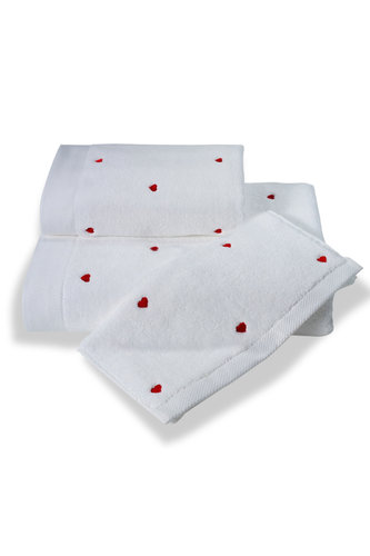 Полотенце для ванной Soft Cotton LOVE микрокоттон красный 50х100, фото, фотография