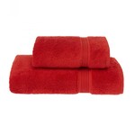 Набор полотенец для ванной 50х100, 75х150 Soft Cotton LANE хлопковая махра красный, фото, фотография