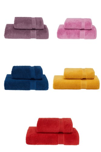 Набор полотенец для ванной 50х100, 75х150 Soft Cotton LANE хлопковая махра лиловый, фото, фотография