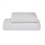 Набор полотенец для ванной 2 пр. Soft Cotton WAVE хлопковая махра белый, фото, фотография
