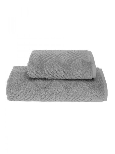 Набор полотенец для ванной 2 пр. Soft Cotton WAVE хлопковая махра серый, фото, фотография