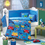 Детское постельное белье Hobby Home Collection CARS хлопковый поплин синий, фото, фотография