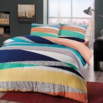 Комплект подросткового постельного белья TAC GENESIS хлопковый ранфорс голубой 1,5 спальный, фото, фотография