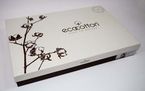 Постельное белье Ecocotton ETINGU органический хлопковый сатин-жаккард делюкс антрацит евро, фото, фотография
