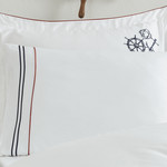 Постельное белье Ecocotton RUDDER органический хлопковый сатин делюкс белый+синий евро, фото, фотография