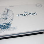 Постельное белье Ecocotton RUDDER органический хлопковый сатин делюкс белый+синий евро, фото, фотография