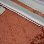 Постельное белье с покрывалом пике для укрывания Ecocotton BALERA органический хлопок терракотовый евро, фото, фотография