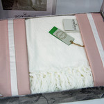 Постельное белье с покрывалом пике для укрывания Ecocotton BALERA органический хлопок кремовый евро, фото, фотография