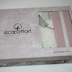 Постельное белье с покрывалом пике для укрывания Ecocotton BALERA органический хлопок кремовый евро, фото, фотография