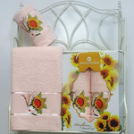 Подарочный набор полотенец для ванной Merzuka SUNFLOWER хлопковая махра V8, фото, фотография