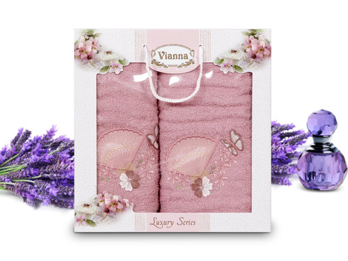 Подарочный набор полотенец для ванной Vianna LUXURY SERIES 8060 хлопковая махра V2, фото, фотография