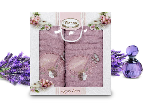 Подарочный набор полотенец для ванной Vianna LUXURY SERIES 8060 хлопковая махра V1, фото, фотография