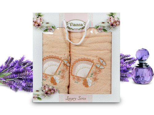 Подарочный набор полотенец для ванной Vianna LUXURY SERIES 8060 хлопковая махра V4, фото, фотография