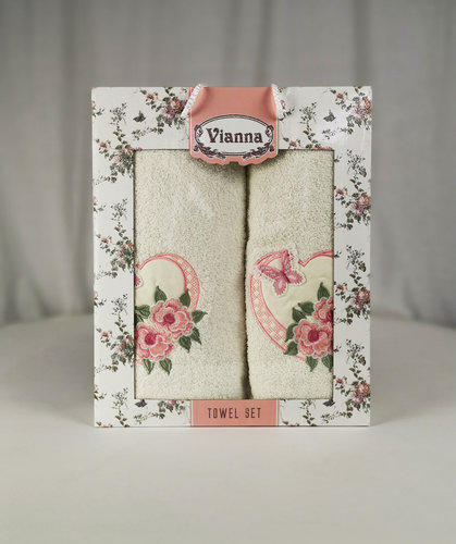 Подарочный набор полотенец для ванной Vianna LUXURY SERIES 8363 хлопковая махра V1, фото, фотография