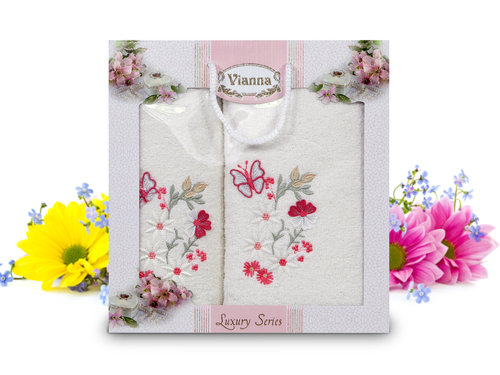 Подарочный набор полотенец для ванной Vianna LUXURY SERIES 8014 хлопковая махра V10, фото, фотография