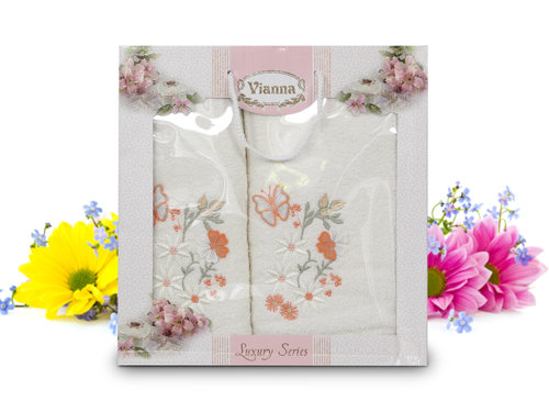 Подарочный набор полотенец для ванной Vianna LUXURY SERIES 8014 хлопковая махра V1, фото, фотография