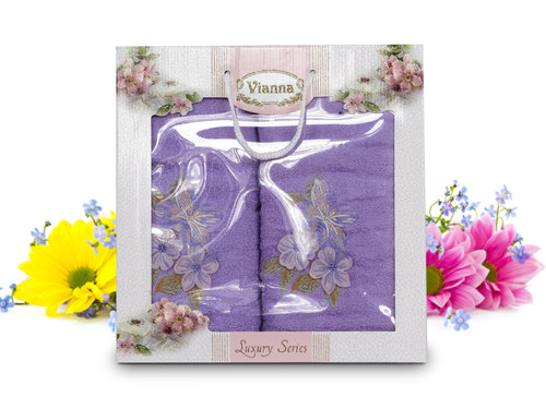 Подарочный набор полотенец для ванной Vianna LUXURY SERIES 8041 хлопковая махра V5, фото, фотография
