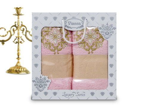 Подарочный набор полотенец для ванной Vianna LUXURY SERIES 8049 хлопковая махра V5, фото, фотография