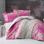 Постельное белье Altinbasak NEON CADRADO хлопковый ранфорс фуксия 1,5 спальный, фото, фотография