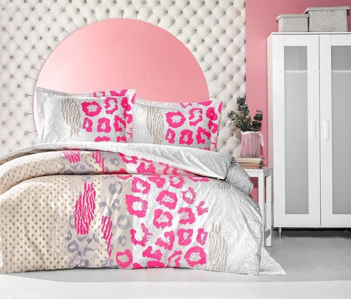 Постельное белье Altinbasak NEON HUELLA хлопковый ранфорс кремовый евро, фото, фотография