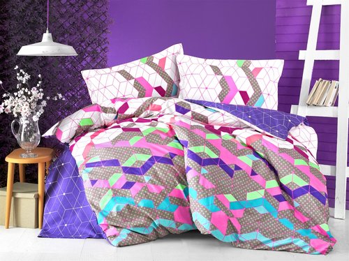 Постельное белье Altinbasak NEON ORIA хлопковый ранфорс кофейный евро, фото, фотография