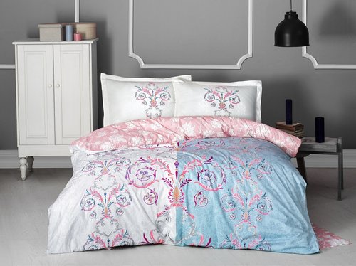 Постельное белье Altinbasak NEON MONALIZA хлопковый ранфорс ментол евро, фото, фотография