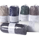 Простынь на резинке Karna LOFT хлопковый сатин капучино 160х200+30, фото, фотография