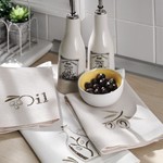 Подарочный набор полотенец для кухни 40х60 3 шт. Tivolyo Home OIL хлопок ассорти, фото, фотография