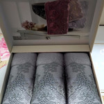 Набор полотенец-салфеток в подарочной упаковке 30х50 3 шт. Tivolyo Home REGINA хлопковая махра серый, фото, фотография