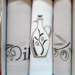 Подарочный набор полотенец для кухни 40х60 3 шт. Tivolyo Home OIL хлопок ассорти, фото, фотография