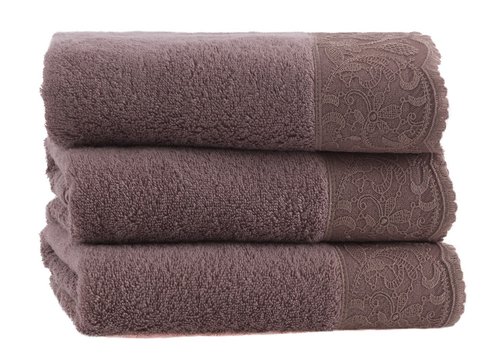 Полотенце для ванной Soft Cotton HAZEL хлопковая махра коричневый 50х100, фото, фотография