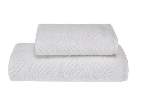 Полотенце для ванной Soft Cotton WAVE хлопковая махра белый 50х100, фото, фотография