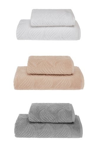 Полотенце для ванной Soft Cotton WAVE хлопковая махра белый 50х100, фото, фотография