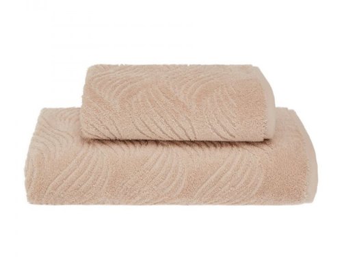 Полотенце для ванной Soft Cotton WAVE хлопковая махра светло-бежевый 50х100, фото, фотография