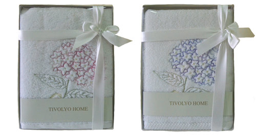 Полотенце для ванной в подарочной упаковке Tivolyo Home ORTANCA хлопковая махра лиловый 50х100, фото, фотография