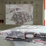 Постельное белье Issimo Home SATIN ROSY хлопковый сатин делюкс серый+розовый евро, фото, фотография