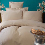 Постельное белье Issimo Home SIMPLY SATIN хлопковый сатин делюкс бежевый 1,5 спальный, фото, фотография
