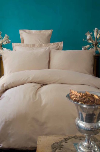 Постельное белье Issimo Home SIMPLY SATIN хлопковый сатин делюкс бежевый 1,5 спальный, фото, фотография