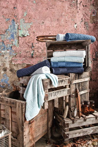 Полотенце для ванной Issimo Home VALENCIA бамбуково-хлопковая махра тёмно-синий 30х50, фото, фотография