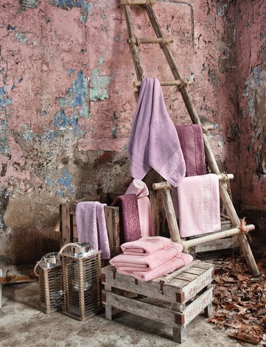 Полотенце для ванной Issimo Home VALENCIA бамбуково-хлопковая махра розовый 90х150, фото, фотография