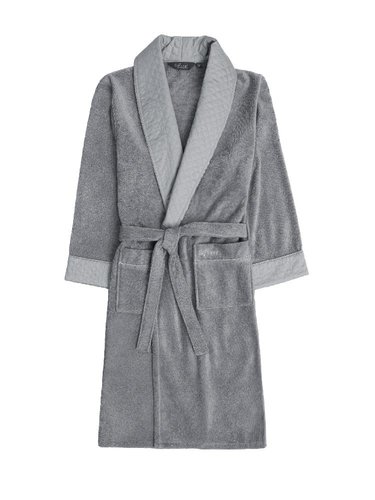 Халат мужской Soft Cotton CLASS хлопковая махра серый 2XL, фото, фотография