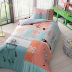 Комплект подросткового постельного белья TAC DOLLY хлопковый ранфорс персиковый 1,5 спальный, фото, фотография