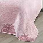 Махровая простынь-покрывало для укрывания Karna OTTOMAN хлопок розовый 160х220, фото, фотография